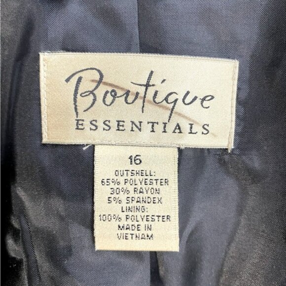 Boutique Essentials Black Button Front Peplum Hem Light Jacket 16 - Picture 3 of 12